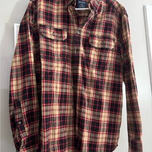 Faded Glory Casual Button Down Shirt Black and Red